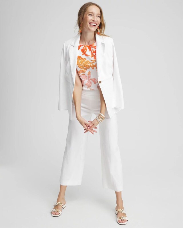 Leaf Print Bateau Neck Tee - image 2